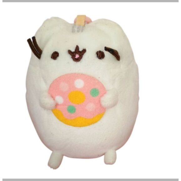 Pusheen White Cat Mystery Plush Clip With Pink Face And Yellow Accents 2024 Coll - Picture 7 of 7